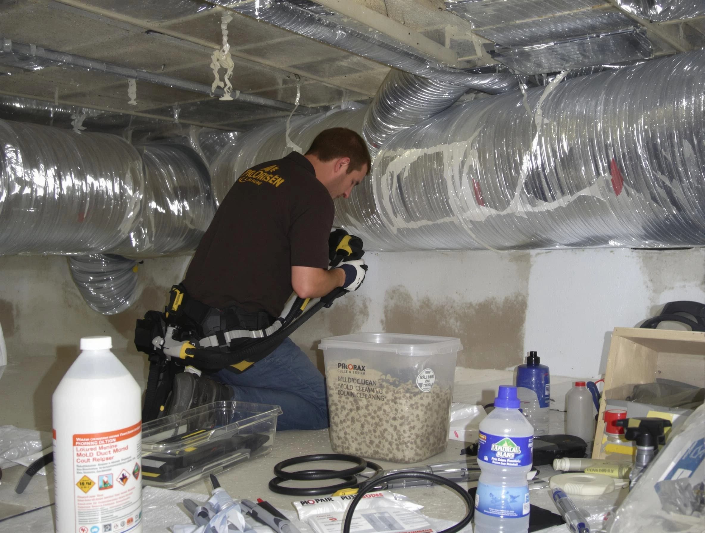 Rockwood Air Duct Cleaning specialist performing professional mold removal from air ducts in Rockwood
