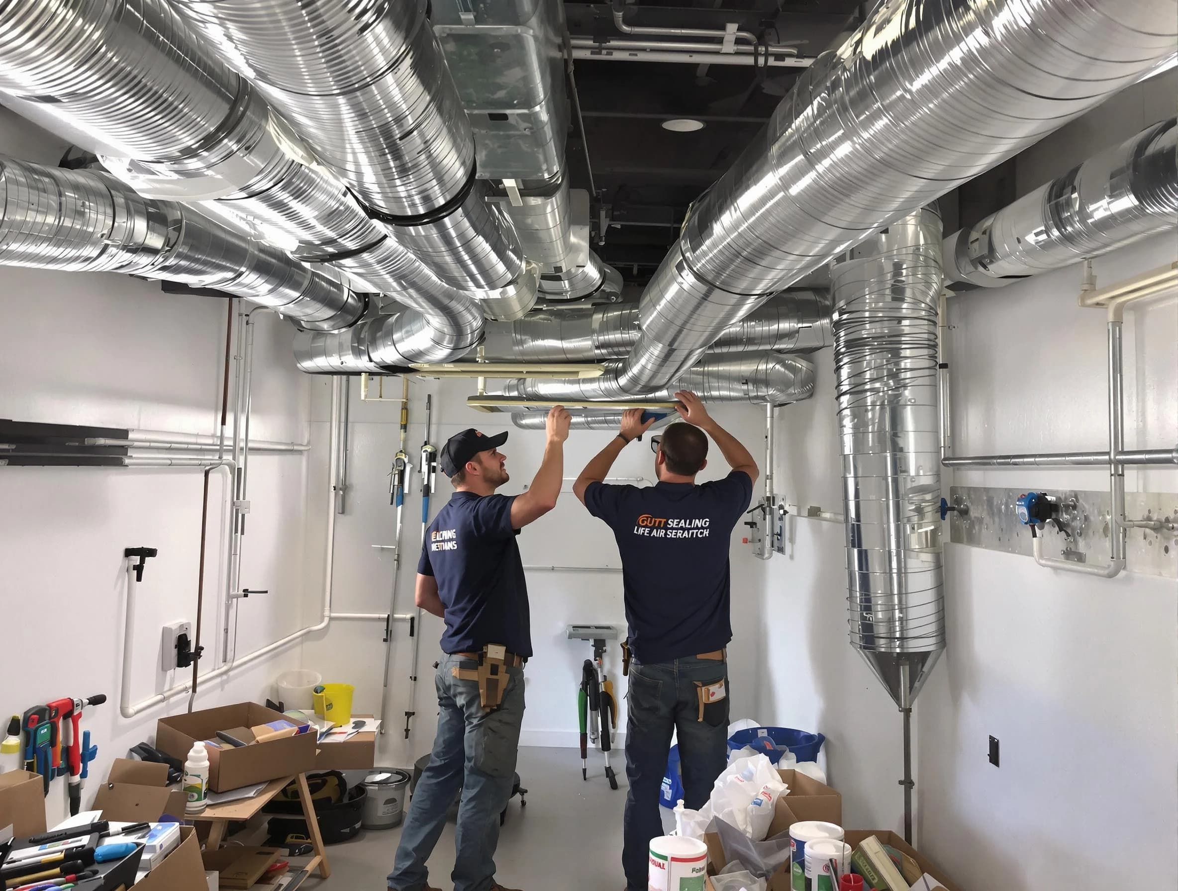 Rockwood Air Duct Cleaning technician applying professional duct sealing solutions in Rockwood