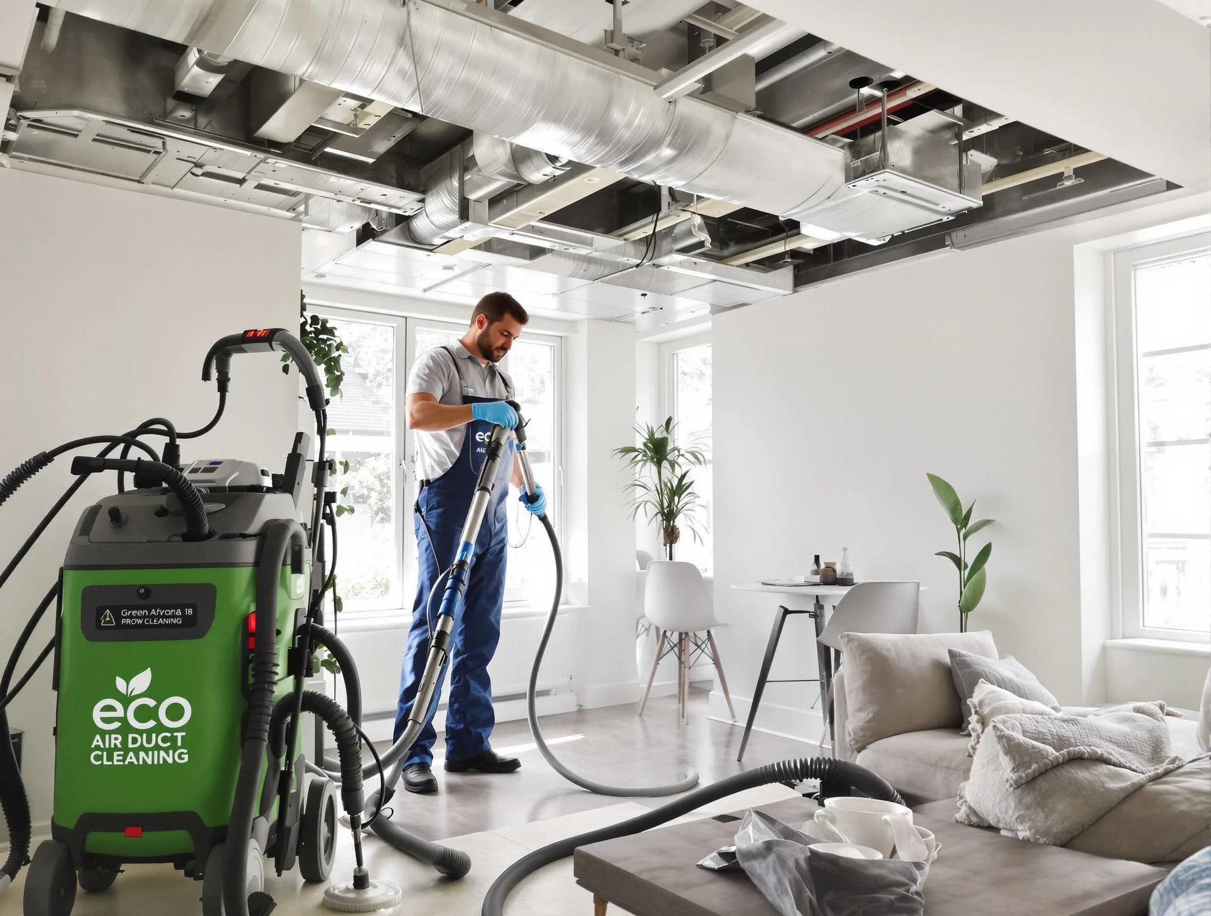 Rockwood Air Duct Cleaning technician performing eco-friendly duct cleaning using sustainable methods in Rockwood