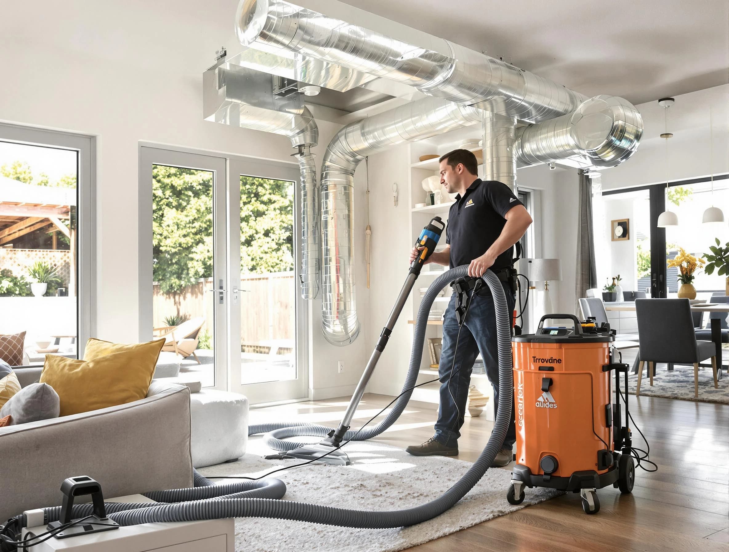 Rockwood Air Duct Cleaning specialist performing thorough residential duct cleaning using advanced equipment in Rockwood