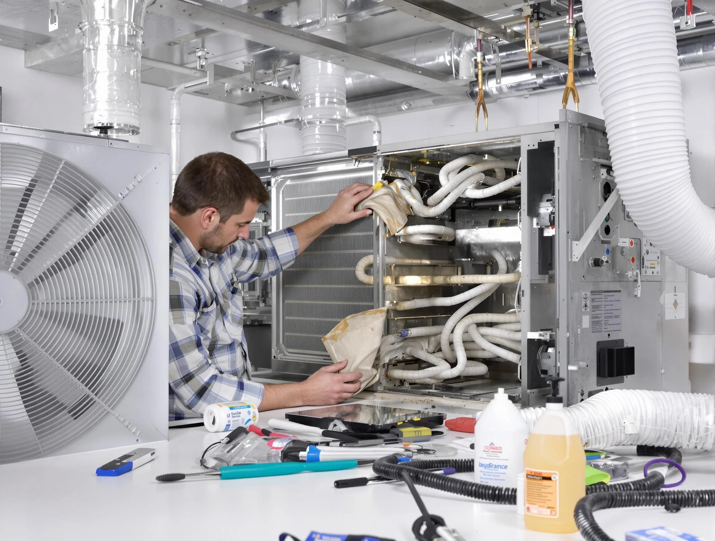 Rockwood Air Duct Cleaning specialist performing precision AC coil cleaning in Rockwood