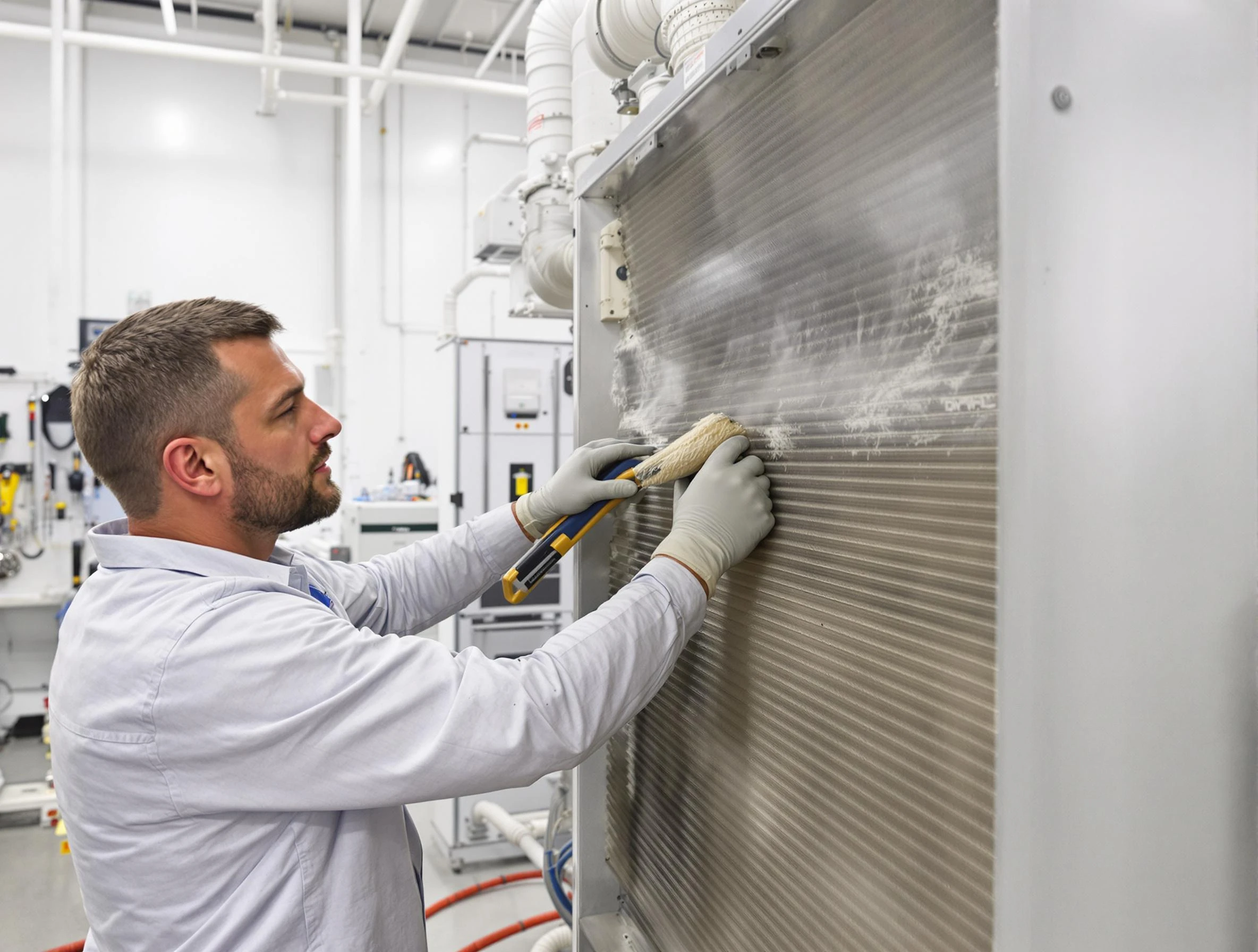 Rockwood Air Duct Cleaning technician performing precision commercial coil cleaning at a Rockwood business