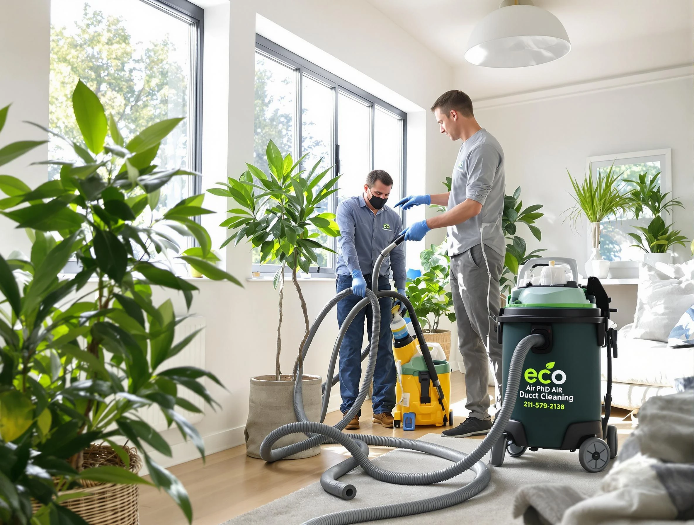 Rockwood Air Duct Cleaning technician performing eco-friendly duct cleaning using sustainable methods in Rockwood