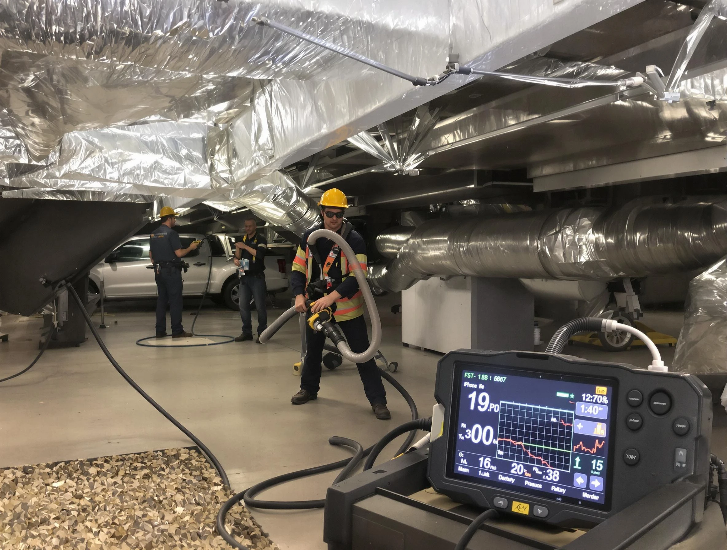 Professional negative pressure duct cleaning by Rockwood Air Duct Cleaning in Rockwood