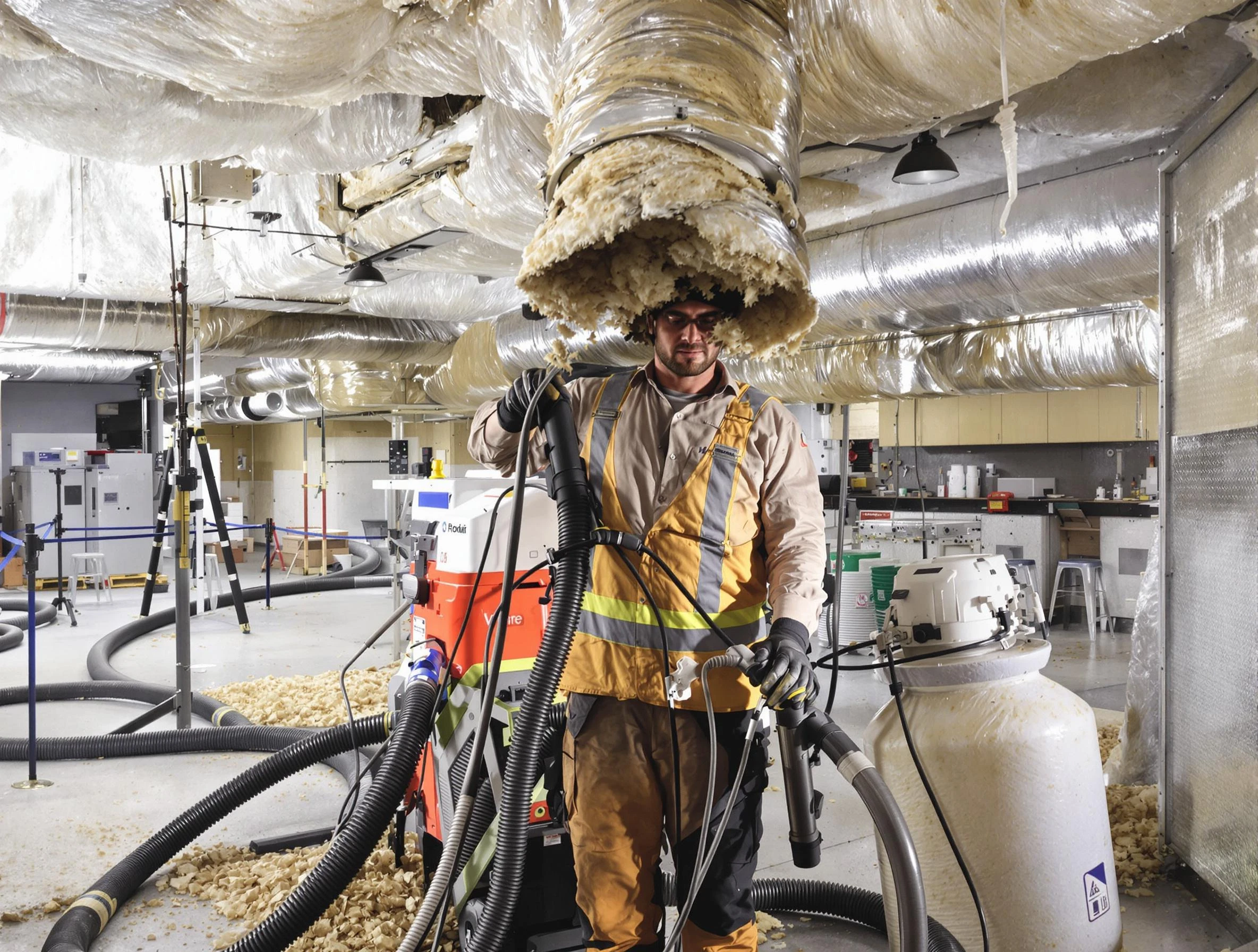 Professional vacuum insulation removal by Rockwood Air Duct Cleaning expert in Rockwood